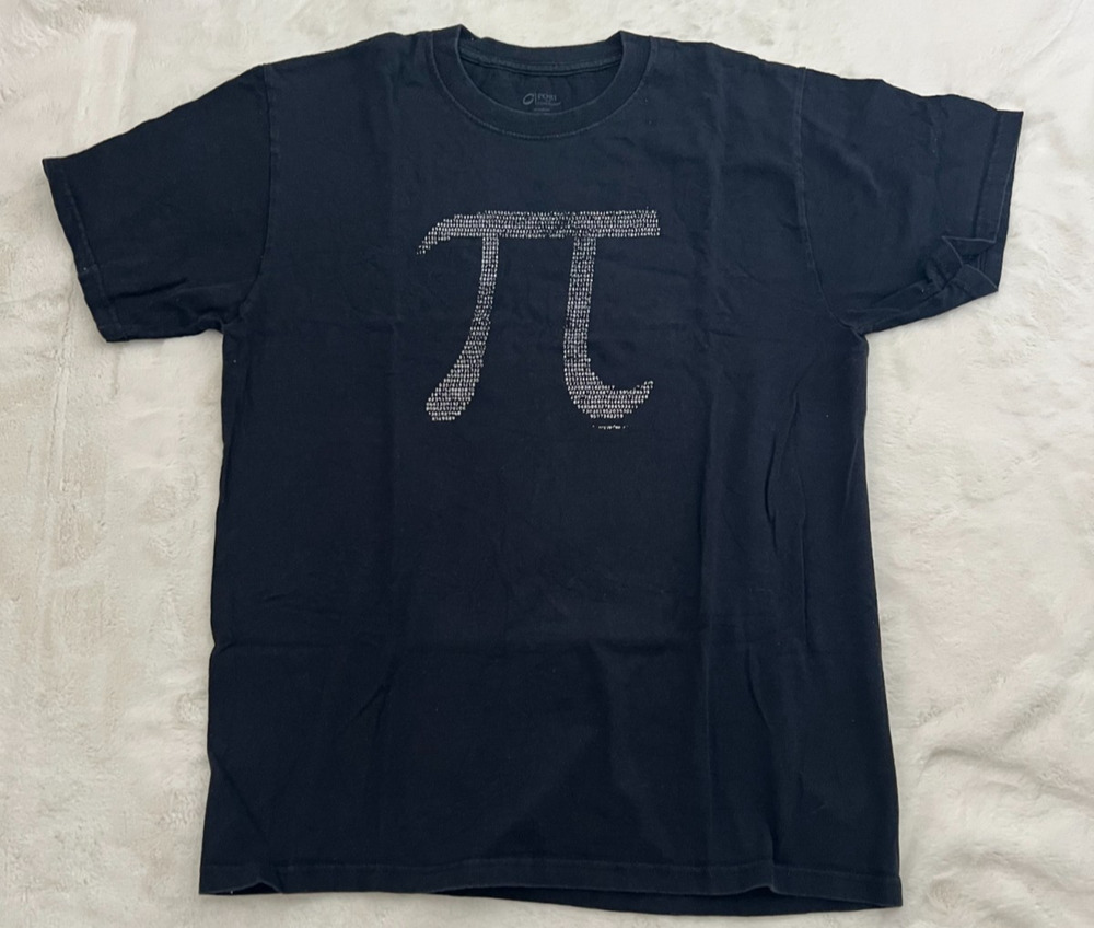 Port And Company Pi Symbol T Shirt Mens Medium Black Math Graphic Tee Cotton